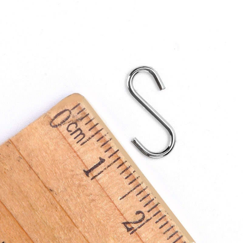 Senkary 100 Pieces 1/2 Inch Mini S Hooks Small S Hooks Stainless Steel S Shaped Hooks for Ornaments, Jewelry and Hanging (Silver) - Image 3